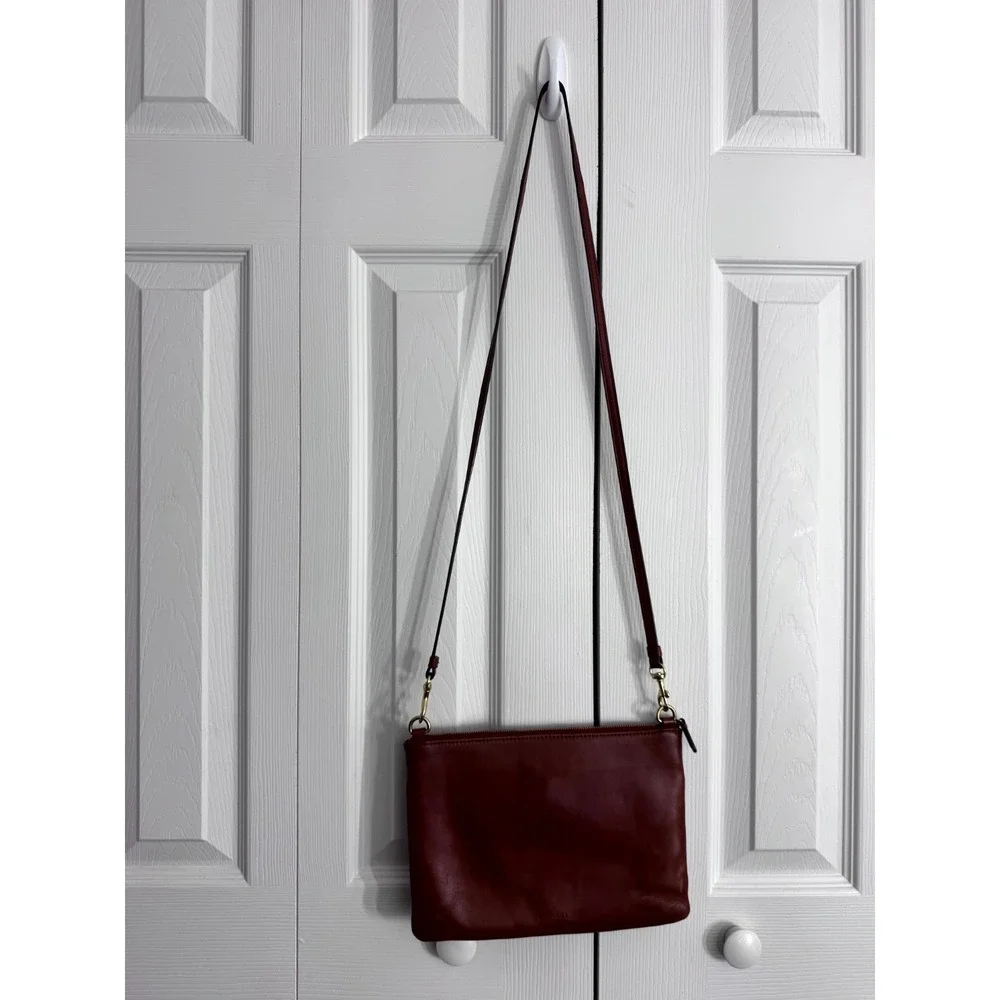 Vintage‎ Coach Clutch Purse Women's Brown Leather Crossbody Bag Turnlock Wallet